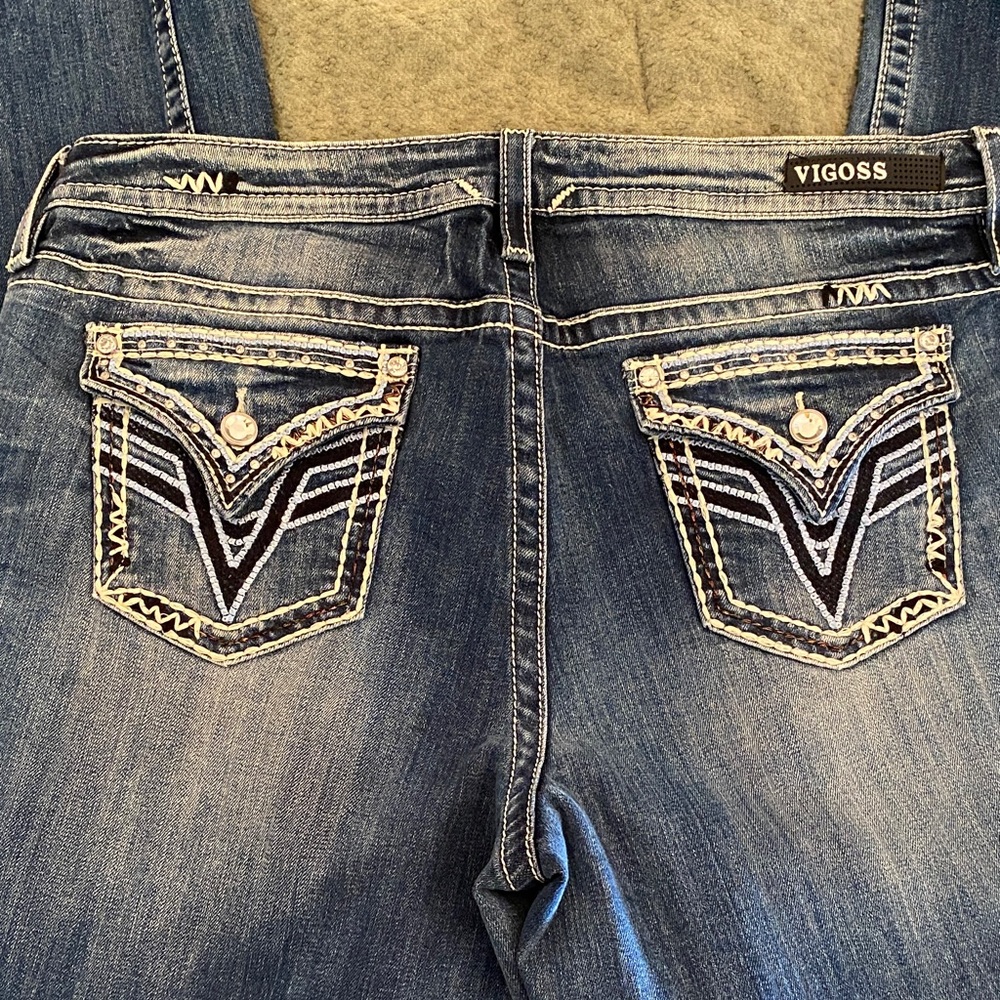 Vigoss Women's Boot Cut Jeans - Faded Blue Wash - Picture 4 of 6